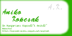 aniko kopcsak business card